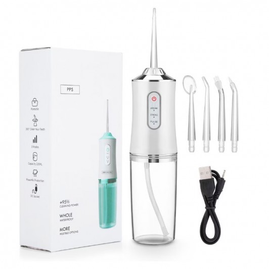 Irigator bucal si oral, 140 PSI, functie de masaj, rotatie 360°, portabil, reincarcabil, fara fir