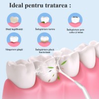 Irigator bucal si oral, 140 PSI, functie de masaj, rotatie 360°, portabil, reincarcabil, fara fir