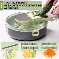 Razatoare mauala 13 in 1, lame din otel inoxidabil, tava de scurgere, protectie degete