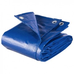Prelata impermeabila 5 x 6 m, 80 g/mp, albastru, cu inele din aluminiu