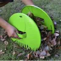 Pachet 2 colectoare de frunze tip grebla, manuale dimensiuni 36 x 31 cm, cu maner integrat