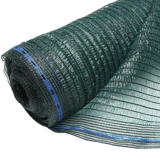 Plasa umbrire solar 2 x 10 m, verde, elastica, cu butoniere, 40 g/mp