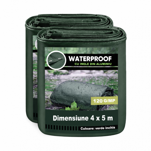 1 + 1 Gratis Prelata impermeabila 4 x 5 m, 120 g/mp, standard, verde