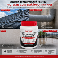 3+1 Gratis Solutie de etansare profesionala, 500 ml transparenta, pentru acoperis, tevi, pereti, etc