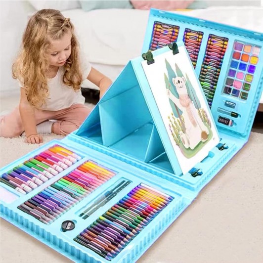 Set pictura si desen 208 piese, 3-12 ani, albastru