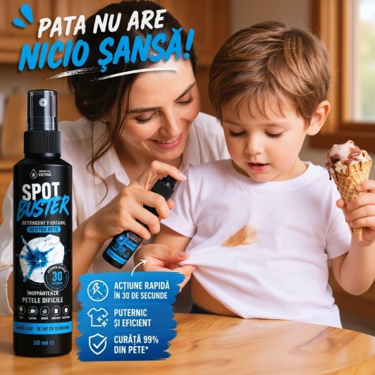 Detergent portabil pentru pete, curata 99% dintre pete, actioneaza imediat, cu pulverizator, 50 ml