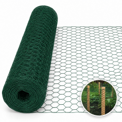 Plasa rabitz groasa plastifiata, 1 metru x 25 metri lungime, ochi 25 mm x 25mm, grosime sarma 1 mm