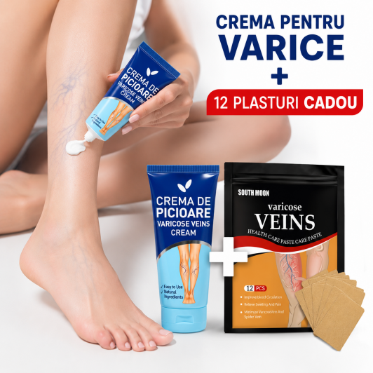 Crema pentru varice + CADOU 12 plasturi pentru varice