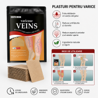 Pachet 5 x 12 Plasturi pentru varice, amelioreaza durerea, reduce inflamatia si stimuleaza