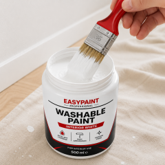 Vopsea lavabila pentru reparatii rapide + pensula aplicare, 500 ml - pentru interior