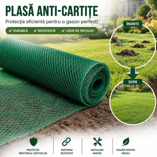 Plasa intarire gazon si protectie anti cartita, 1.2 m x 6 m, verde inchis Plasa intarire gazon si protectie anti cartita, 1.2 m x 6 m, verde inchis
