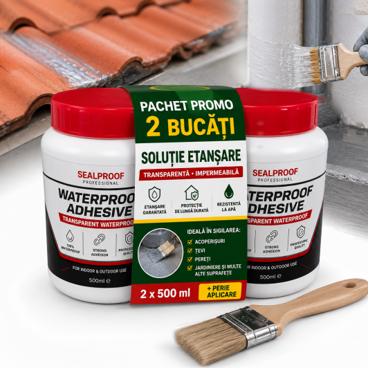Pachet 2 x Solutie etansare 500 ml, ideale in sigilarea acoperisurilor, tevilor, peretilor etc