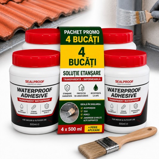 Pachet 4 x Solutie etansare 500 ml, ideale in sigilarea acoperisurilor, tevilor, peretilor etc