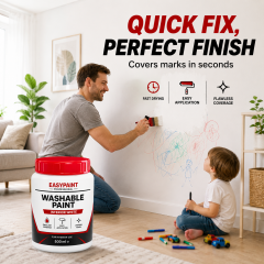 3 x Vopsea lavabila pentru reparatii rapide + pensula aplicare, 500 ml - pentru interior