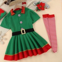 Costum Spiridus pentru Fete, 1-3 Ani, Verde