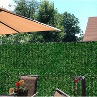 Gard paravan viu 100 cm x 300 cm dimensiuni cu frunze artificiale verde inchis
