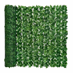 Gard paravan viu 100 cm x 300 cm dimensiuni cu frunze artificiale verde inchis