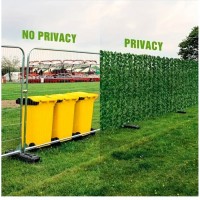 Gard paravan viu 100 cm x 300 cm dimensiuni cu frunze artificiale verde inchis