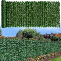 Gard paravan viu 100 cm x 300 cm dimensiuni cu frunze artificiale verde inchis