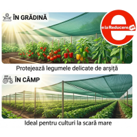 Plasa verde opaca 2 m x 25 m lungime umbrire si protectie opacitate 40% + gratuit 100 coliere