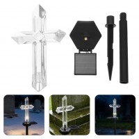 Lampa solara Cruce, lumina led LED multicolor, pentru cimitir, rezistenta la intemperii, 48.5 cm Lampa solara Cruce, lumina led LED multicolor, pentru cimitir, rezistenta la intemperii, 48.5 cm