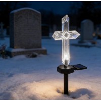 1 + 1 Gratis Lampa solara Cruce, lumina led LED multicolor, pentru cimitir, 48.5 cm fiecare 1 + 1 Gratis Lampa solara Cruce, lumina led LED multicolor, pentru cimitir, 48.5 cm fiecare