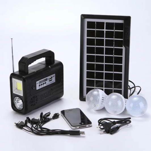 Kit panou solar 3 becuri LED radio digital afisaj incarcare telefon telecomanda bluetooth lanterna Kit panou solar 3 becuri LED radio digital afisaj incarcare telefon telecomanda bluetooth lanterna