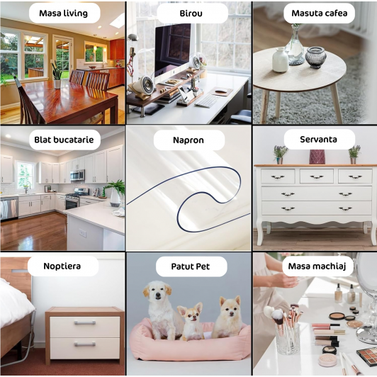 Set 4 x protectie mobilier din PVC transparent 25 x 25 cm, grosime 0.8 mm Set 4 x protectie mobilier din PVC transparent 25 x 25 cm, grosime 0.8 mm
