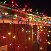 1 + 1 Gratis Instalatii franjuri led Craciun 12 m, 300 LED, cu franjuri, multicolor, total 24 metri