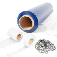 Folie cristal groasa 1.6 m x 10 m inchidere terase/foisoare + 2 x role tiv-uri + set 50 capse otel
