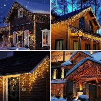 1 + 1 Gratis Instalatii franjuri led Craciun 12 m, 300 LED, cu franjuri, alb cald, total 24 metri