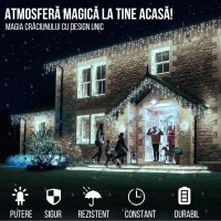 1 + 1 Gratis Instalatii franjuri led Craciun 12 m, 300 LED, cu franjuri, alb rece, total 24 metri
