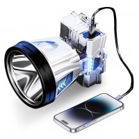 Lanterna Power Bank cu Suport de Cap, Incarcare USB, Raza 100-200m, 5W, 3 Trepte de Lumina Lanterna Power Bank cu Suport de Cap, Incarcare USB, Raza 100-200m, 5W, 3 Trepte de Lumina