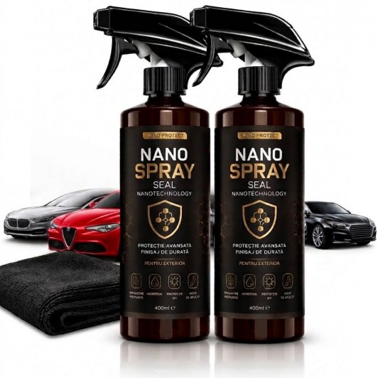 Set 2 x Spray Nano GOLD pentru masina cu acoperire rapida, 400 ml fiecare