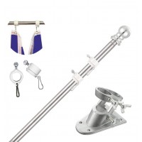 Kit steag Romania cu brat profesional pentru fixare pe perete, 90 x 150 cm