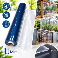 Folie cristal 1.4 m x 15 m x 0.4 mm transparenta inchidere terase foisoare ultra rezistenta
