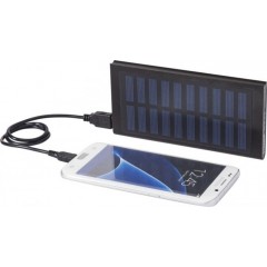 Baterie externă solară de 8000 mAh, din aluminiu, cu panou solar