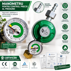 Regulator de presiune butelie gaz cu manometru - Siguranta si Control Total