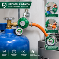 Regulator de presiune butelie gaz cu manometru - Siguranta si Control Total