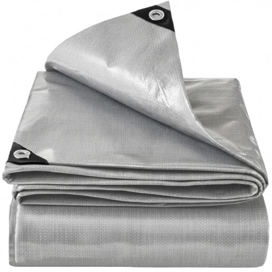 Set 2 x Prelata impermeabila 4 m x 6 m, laminata 3 straturi, rezistenta UV, densitate 170 g/mp