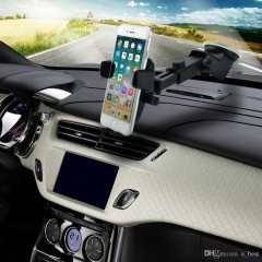 Suport profesional auto pentru telefon, telescopic, rotatie 360 grade, negru