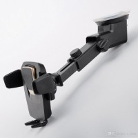 Suport profesional auto pentru telefon, telescopic, rotatie 360 grade, negru