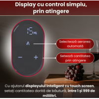 Dozator si aerator inteligent de vin si alte bauturi Redsack, Premium, Negru