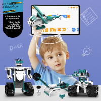 Set educativ 5-in-1 Robot STEM cu Programare prin Aplicație – Jucărie Inteligentă DIY Electrică
