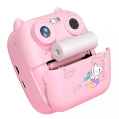 Aparat foto instant pentru copii-imprimare instantanee + funcții foto/video, ideal pentru cadou, roz