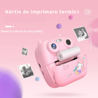 Aparat foto instant pentru copii-imprimare instantanee + funcții foto/video, ideal pentru cadou, roz