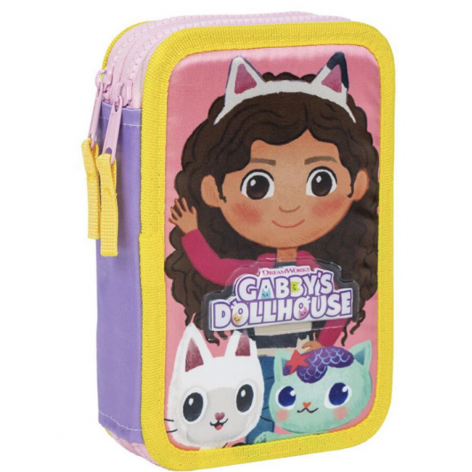 Penar complet echipat Gabby’s Dollhouse – 2 fermoare, 30 piese | Penar școlar pentru fete
