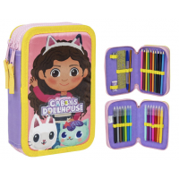 Penar complet echipat Gabby’s Dollhouse – 2 fermoare, 30 piese | Penar școlar pentru fete
