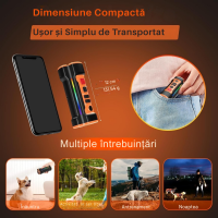 Dispozitiv ultrasonic 3-în-1 pentru dresare și protecție împotriva câinilor, cu lanternă LED