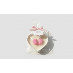 Marturie de botez „Inimă plină de pași mici”-lumanarea parfumata din ceara naturala de soia